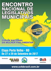 Debates Pelo Brasil – Etapa Porto Velho de 27 a 29 de setembro, inscrição sem custo