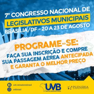 UVB  realizará Congresso na Capital Federal para qualificar membros do poder legislativo.