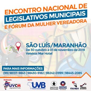 Maranhão sediará o Encontro Nacional de Legislativos Municipais e Fórum da Mulher Vereadora