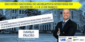 Danilo Falcão confirmado no Encontro de Legislativos em Recife-PE