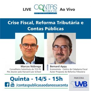 Nesta quinta, 14/5 – 15hs – Live Campanha “Contas Públicas São da Nossa Conta”