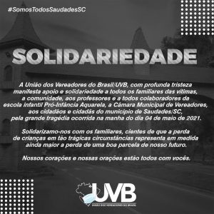 UVB se solidariza com os familiares das vítimas da tragédia acontecida  em Saudades/SC