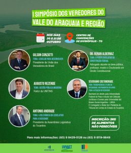 Vereadores do Vale do Araguaia têm 1º simpósio de capacitação com a presença do presidente da UVB nos dias 20 e 21