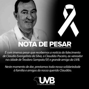UVB manifesta pesar ao falecimento do ex-vereador Claudião