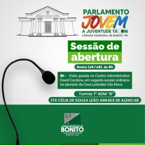 Bonito /PE- Sessão inaugural Parlamento Jovem