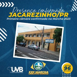 Câmara municipal de Jacarezinho/PR é a primeira a se inscrever para a XXII Marcha dos Legislativos