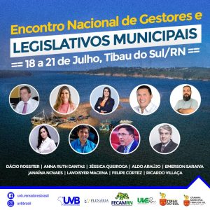 Confira a programação do Encontro Nacional de Legislativos em Tibau do Sul/RN