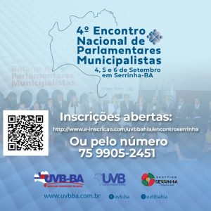 Encontro Baiano de Parlamentares Municipalistas em Serrinha/BA de 04 a 06 de setembro